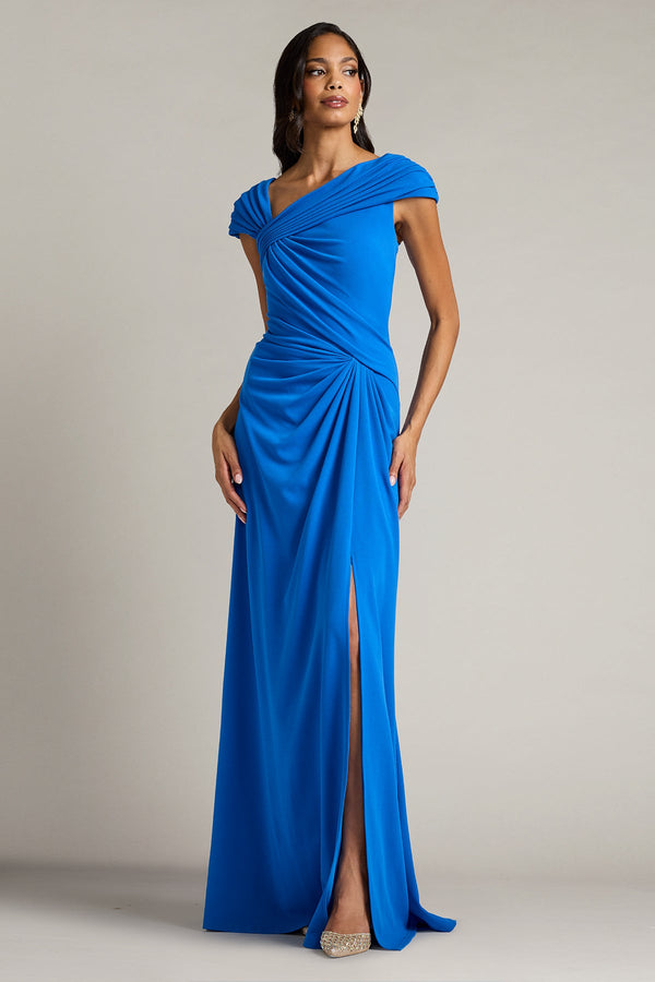 Asymmetric Floor-Length Jersey Formal Mermaid Tadashi Shoji BOS26286L