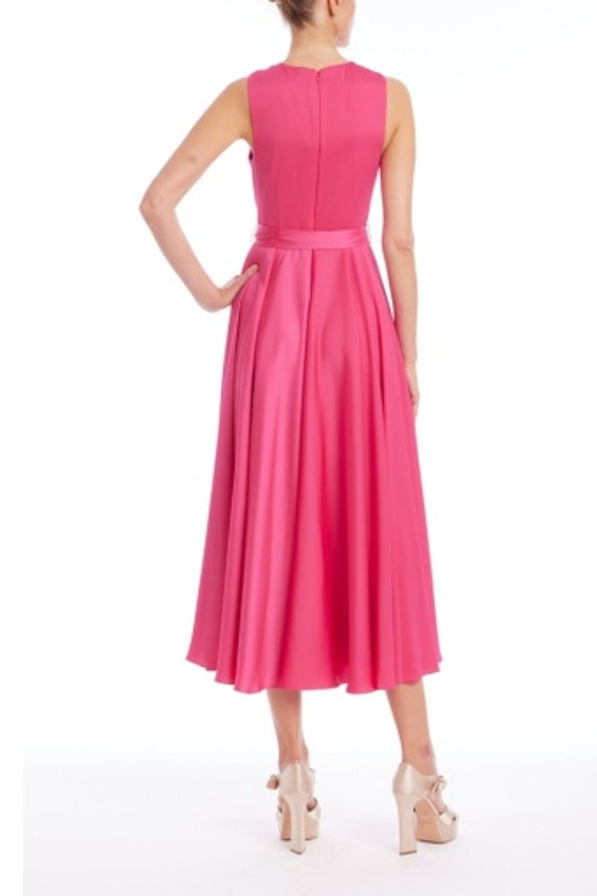 Badgley Mischka Twisted Satin Halter Midi Dress BSD9082