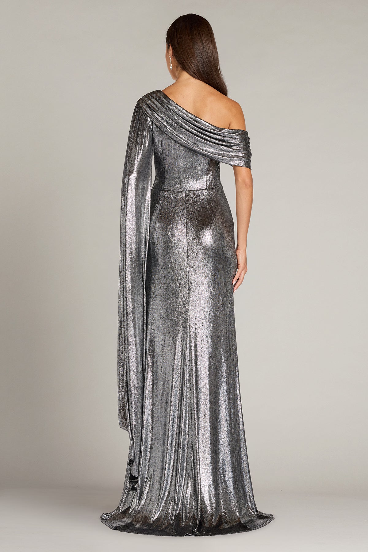 One-Shoulder Floor-Length Satin Formal Mermaid Tadashi Shoji BSJ22813L