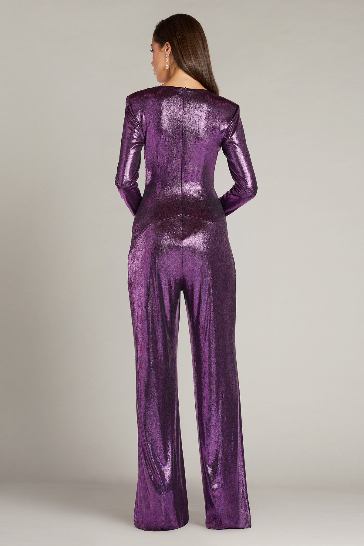 V-Neck Floor-Length Jersey Formal Sheath/Column Tadashi Shoji BSJ24628Y