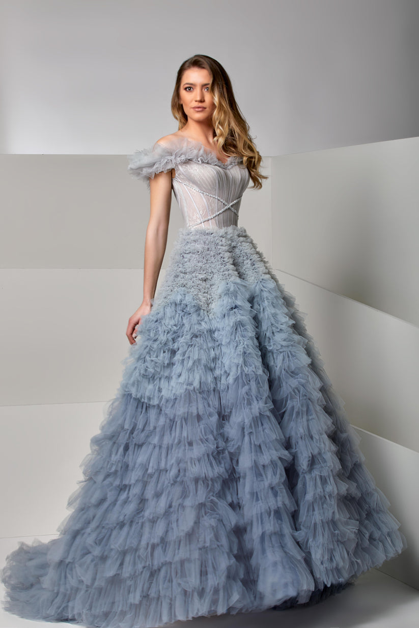 Formal Dresses Long Formal A Line Corset Prom Dress Baby Blue-Tulle-M20281-Train