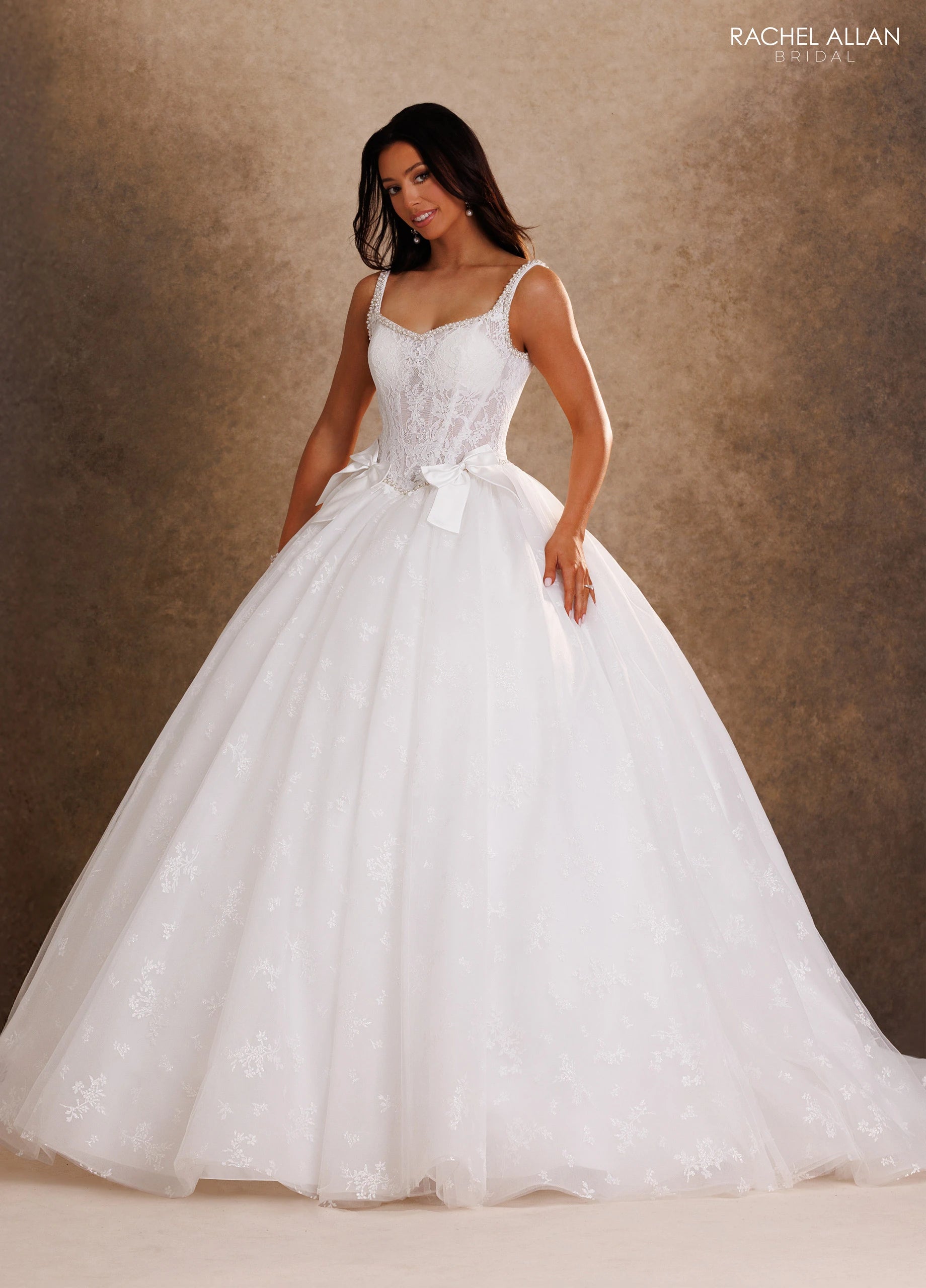 Scoop Floor-Length Tulle Wedding Dress Ball Gown Rachel Allan RB6207