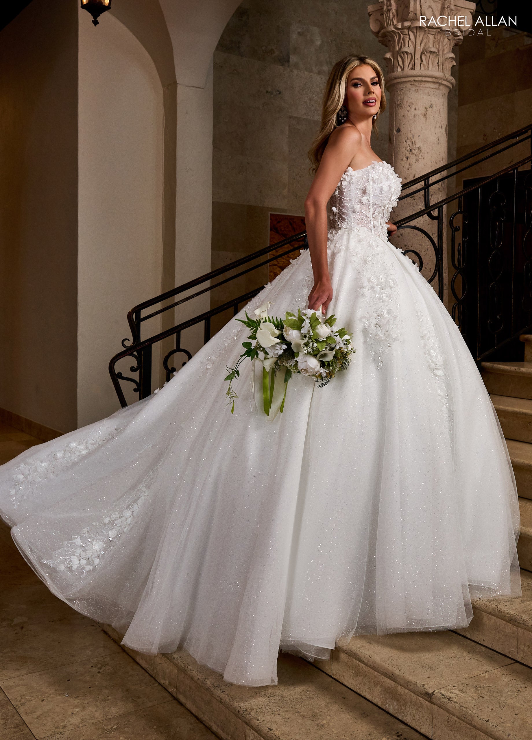 Rachel Allan RB6167 Bridal Long Ball Gown Beaded Wedding Dress