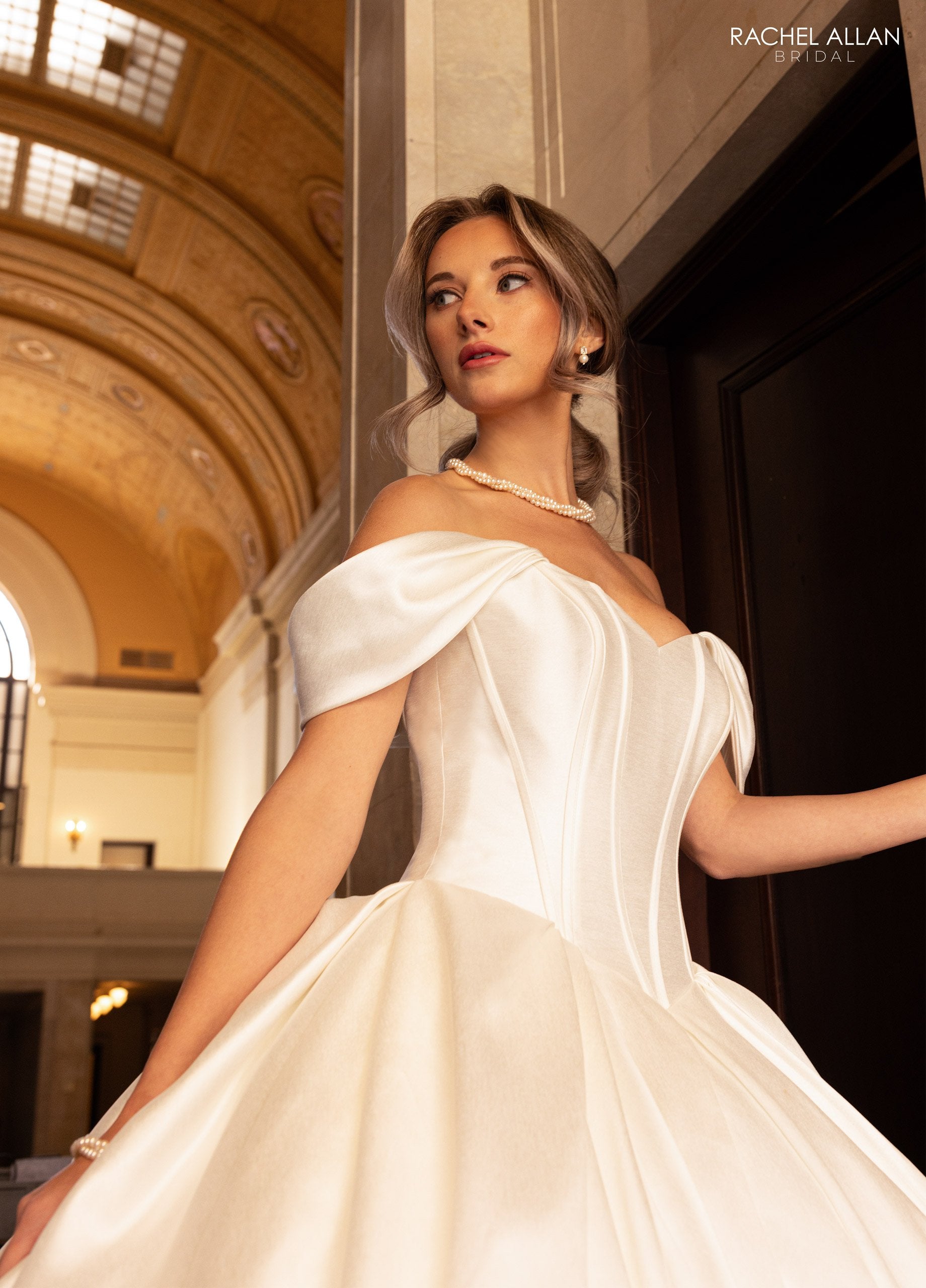 Rachel Allan RB6162 Ball Gown Pleated Long Wedding Dress The Dress Outlet Rachel Allan RB6162 Ball Gown Pleated Long Wedding Dress The Dress Outlet