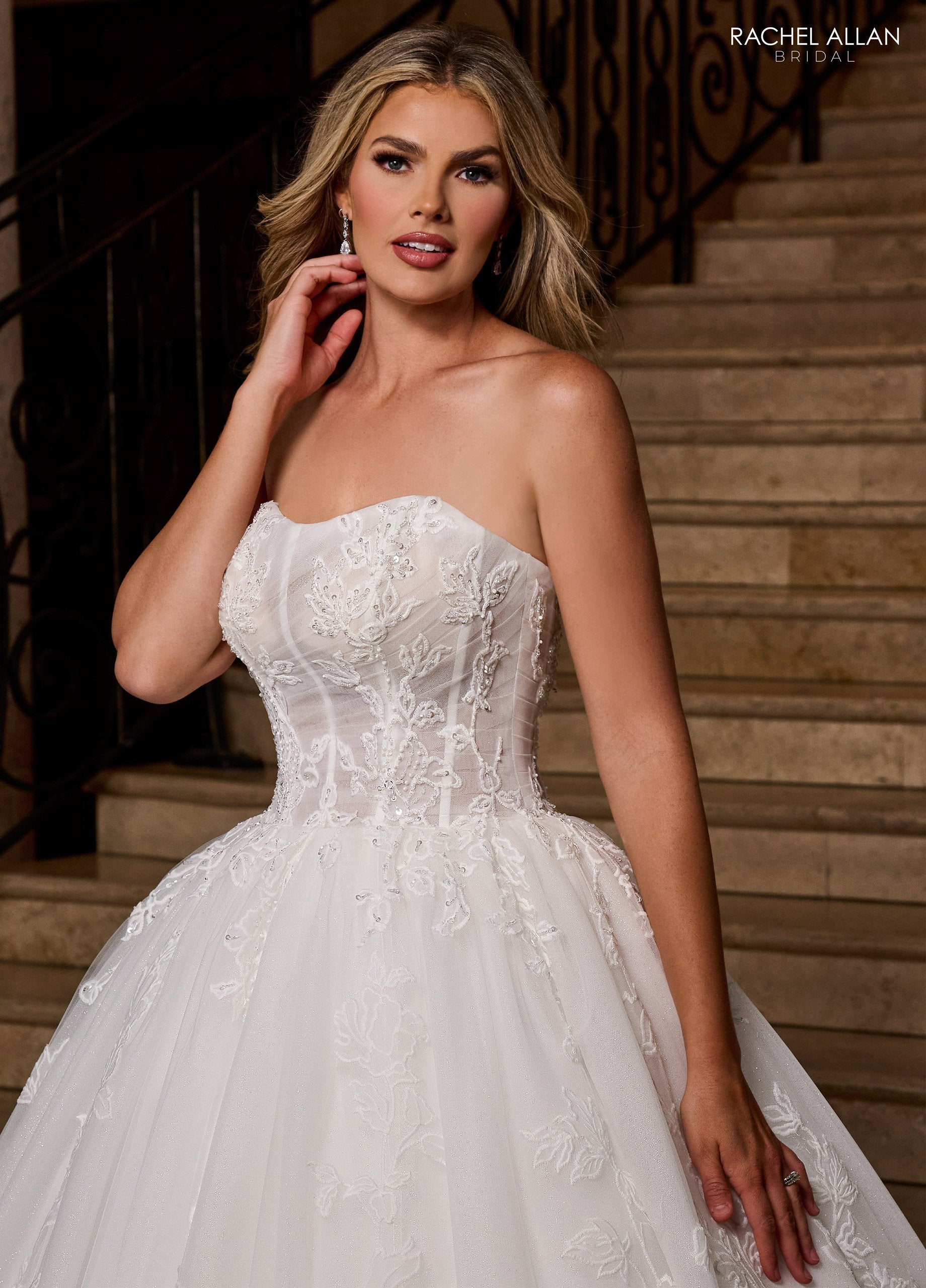 Rachel Allan RB6161 Long Bridal Gown Beaded Lace Wedding Dress