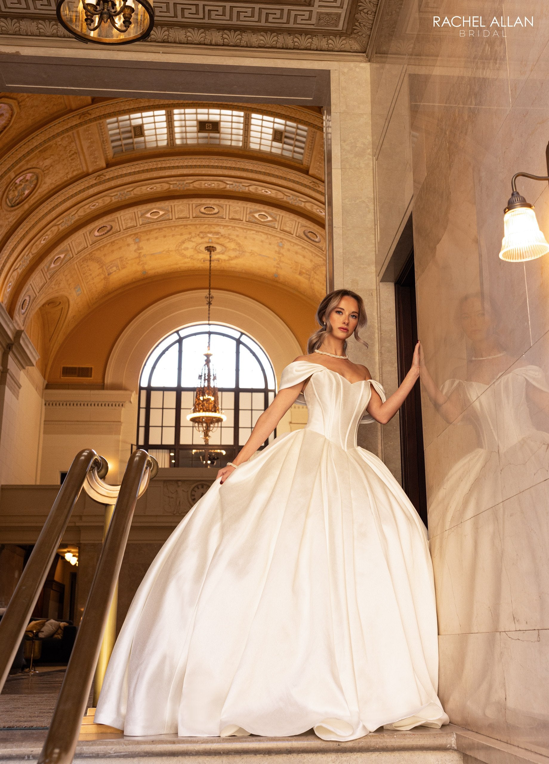Rachel Allan RB6162 Ball Gown Pleated Long Wedding Dress The Dress Outlet Rachel Allan RB6162 Ball Gown Pleated Long Wedding Dress The Dress Outlet