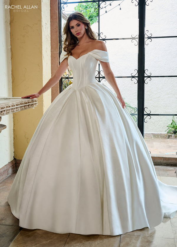 Rachel Allan RB6162 Ball Gown Pleated Long Wedding Dress
