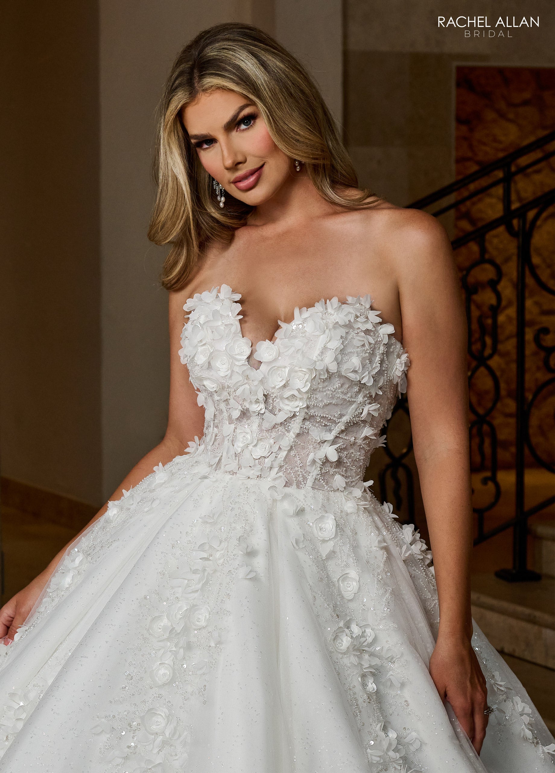Rachel Allan RB6167 Bridal Long Ball Gown Beaded Wedding Dress