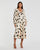 Cocktail Dresses Long Sleeve Polka Dot Printed Midi Cocktail Dress Cream Black