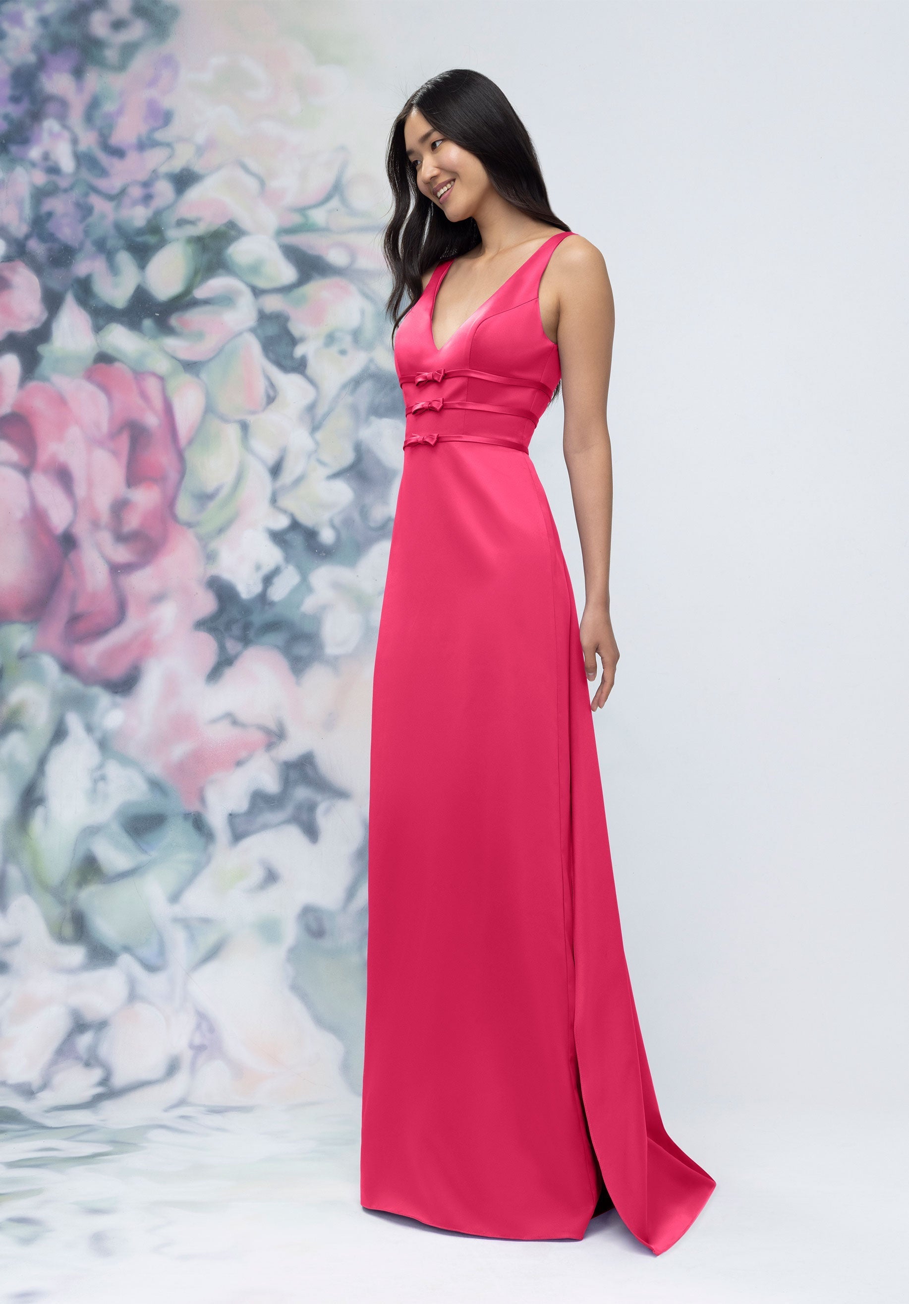 Formal Dresses Long Formal Slit Dress Berry-Satin-3030013-Train