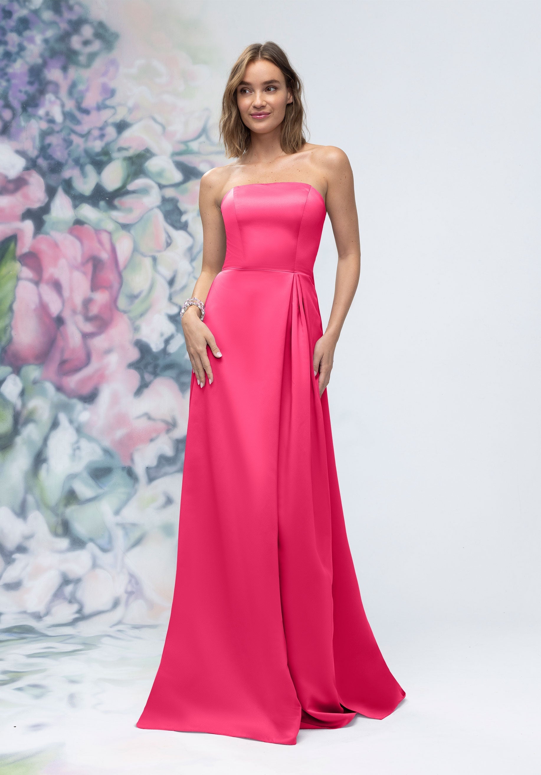 Formal Dresses Long Evening Formal Gown Berry-Satin-3030014-Pleated
