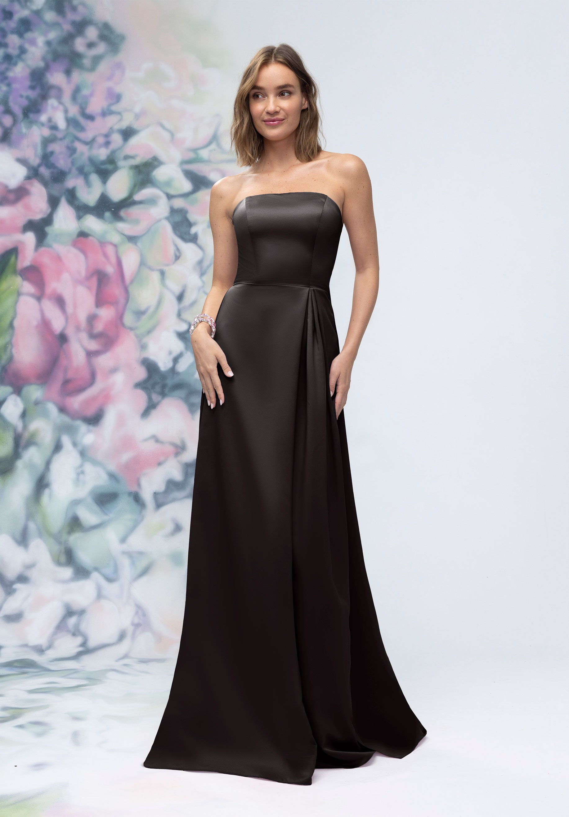 Formal Dresses Long Evening Formal Gown Black-Satin-3030014-Pleated