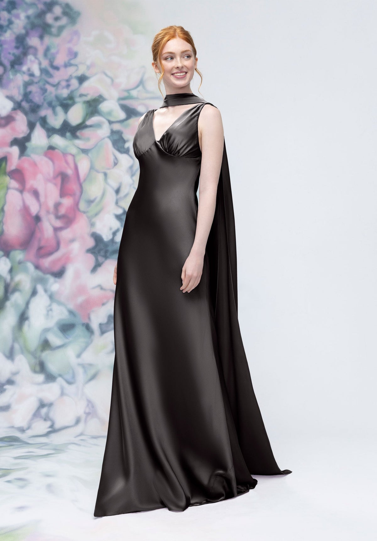 Formal Dresses Evening Long Formal A Line Dress Black-Satin-3030016-Cowl