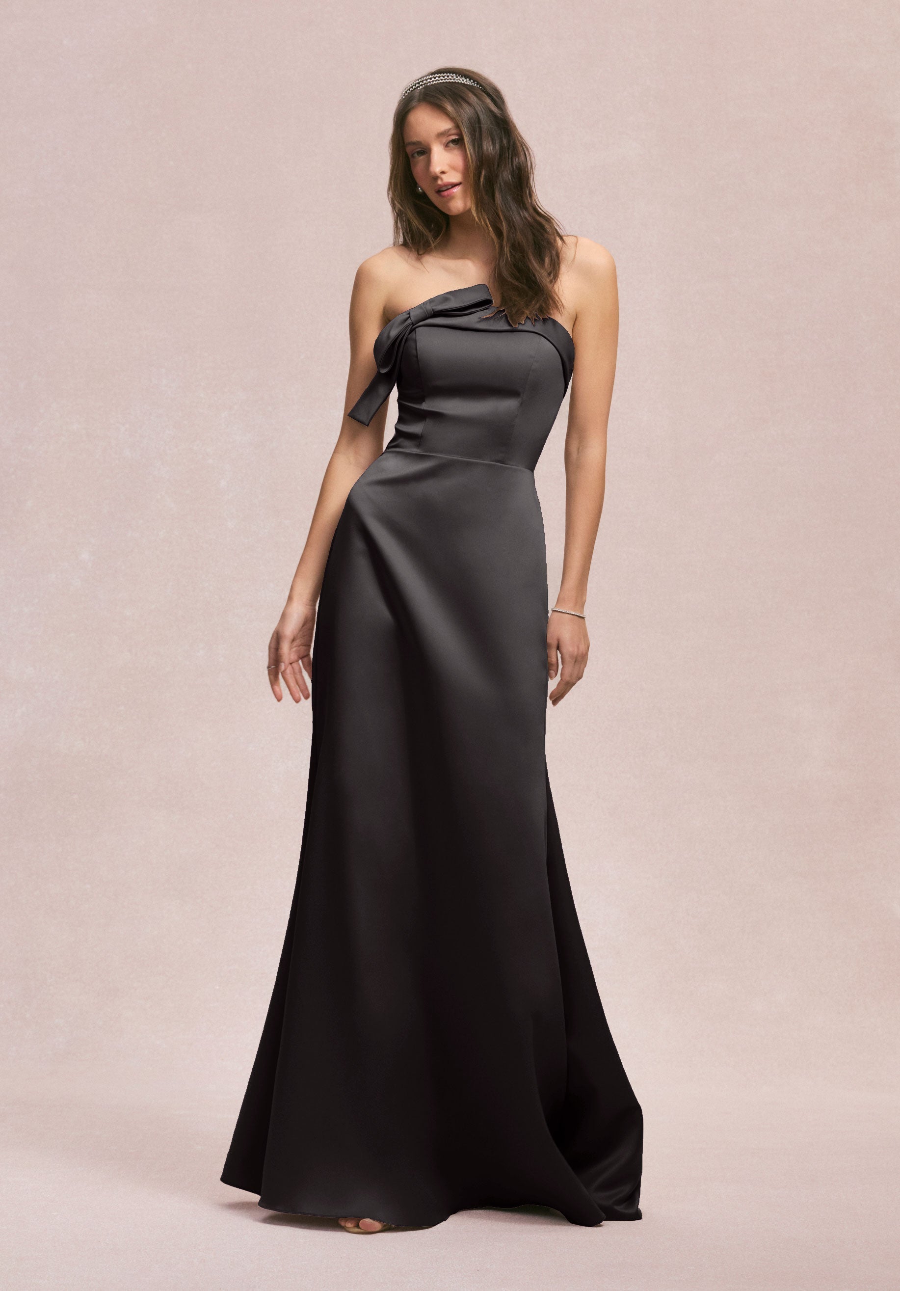 Formal Dresses Formal Long Fitted Dress Black-Satin-31246-Fitted