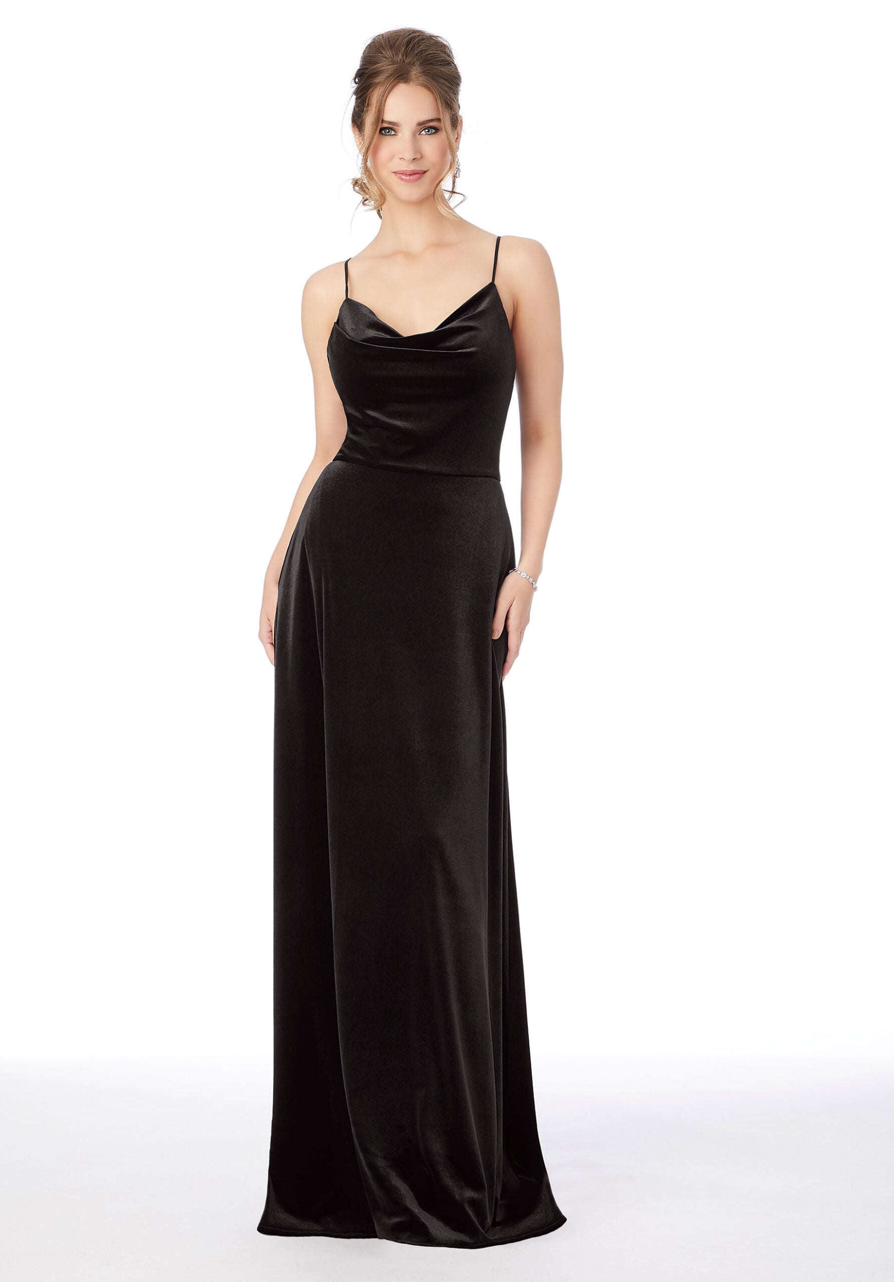 MGNY Madeline Gardner New York 21685 A Line Velvet Long Formal Dress