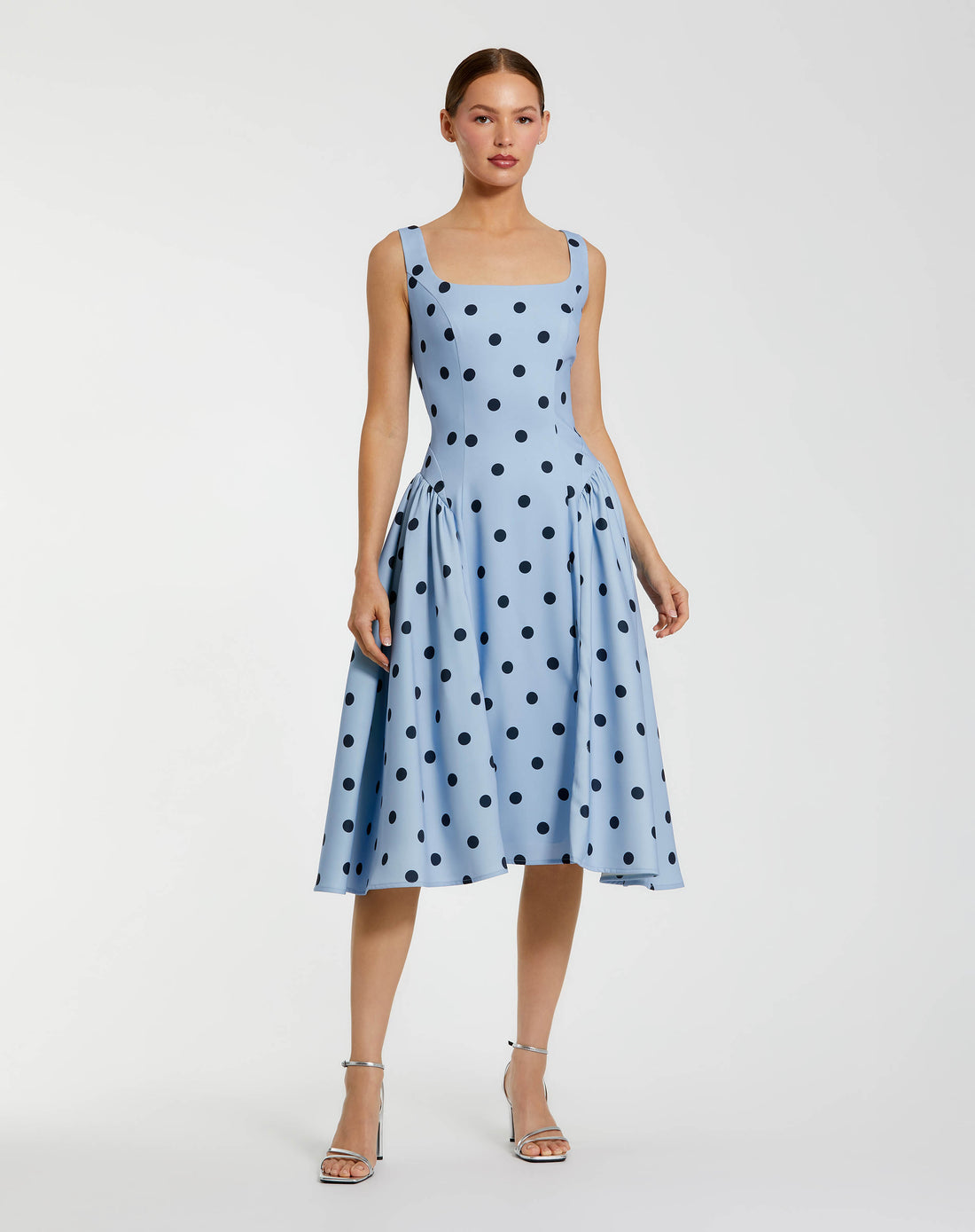 Mac Duggal 37053 A Line Printed Midi Cocktail Dress