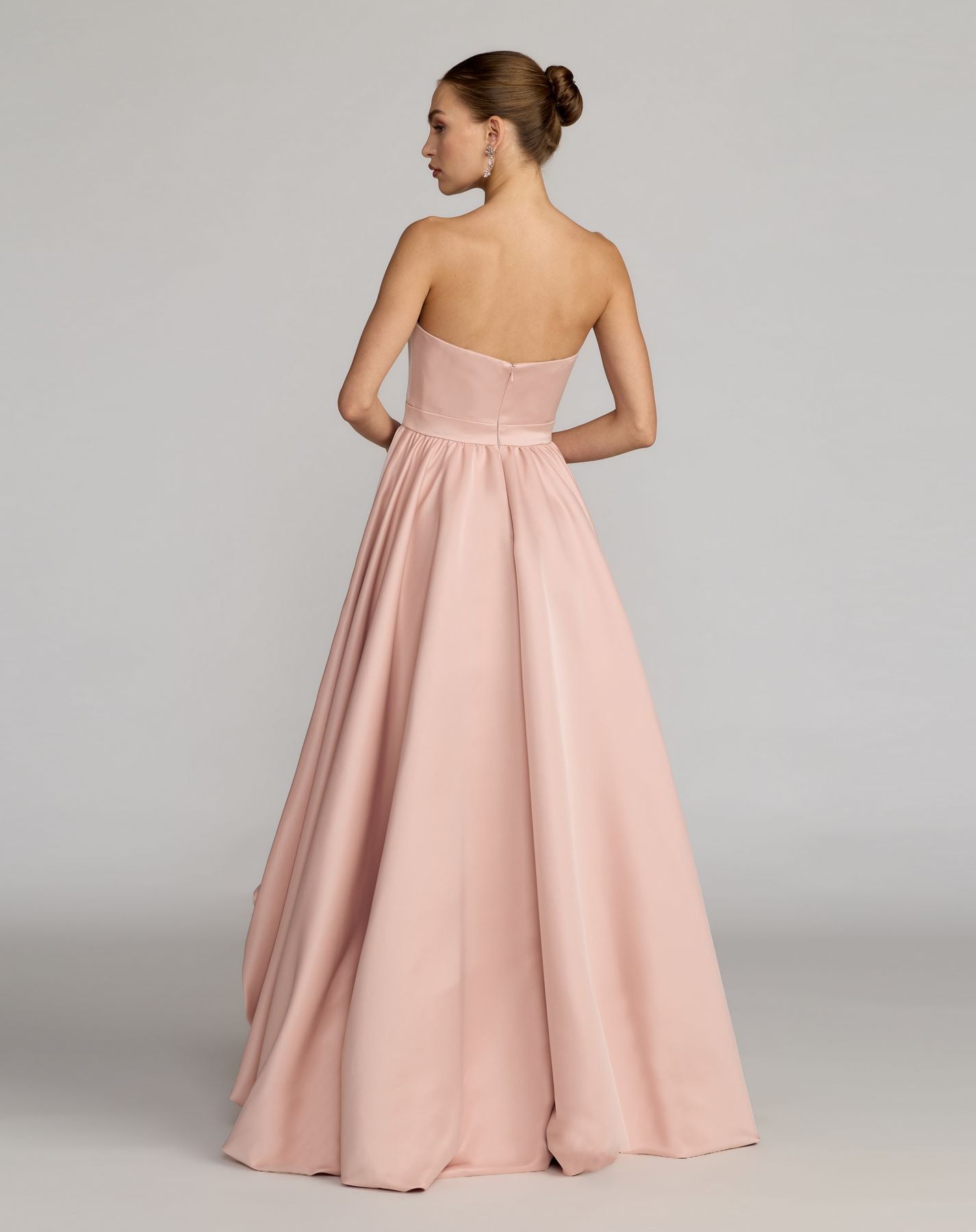 Prom Dresses 3D Floral Formal Prom Gown - High Low - Mac Duggal 27554 Blush-Satin-27554-Floral
