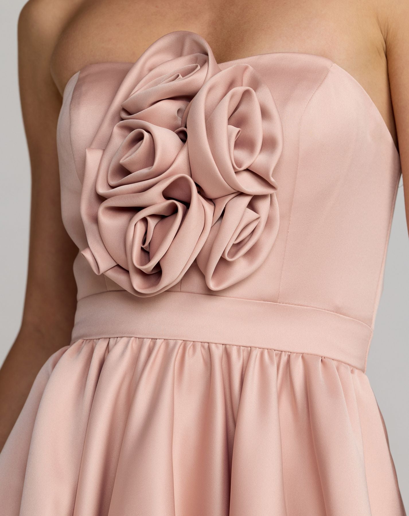 Prom Dresses 3D Floral Formal Prom Gown - High Low - Mac Duggal 27554 Blush-Satin-27554-Floral