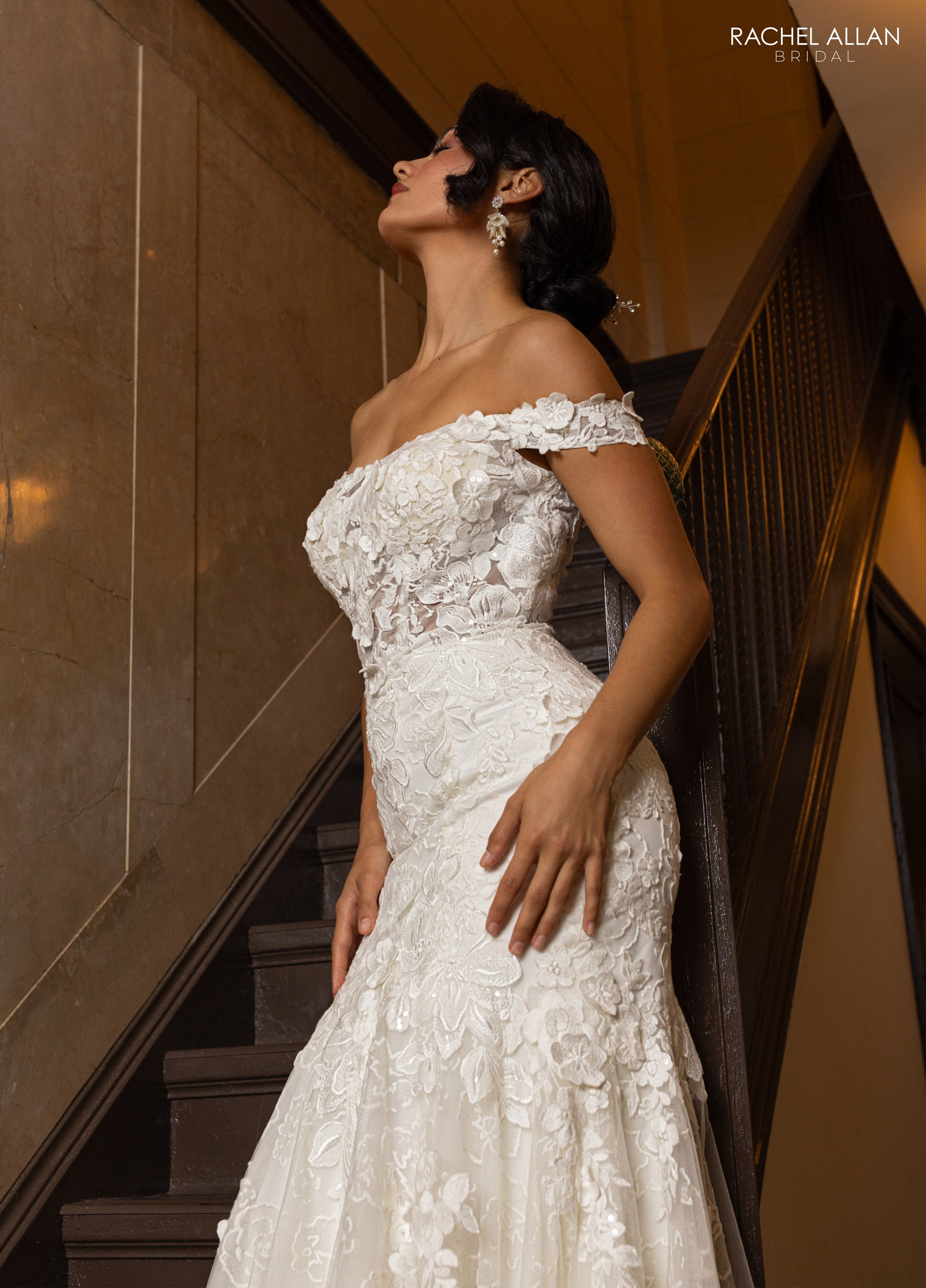 Rachel Allan RB5082 Long Mermaid Bridal Gown Glitter Wedding Dress