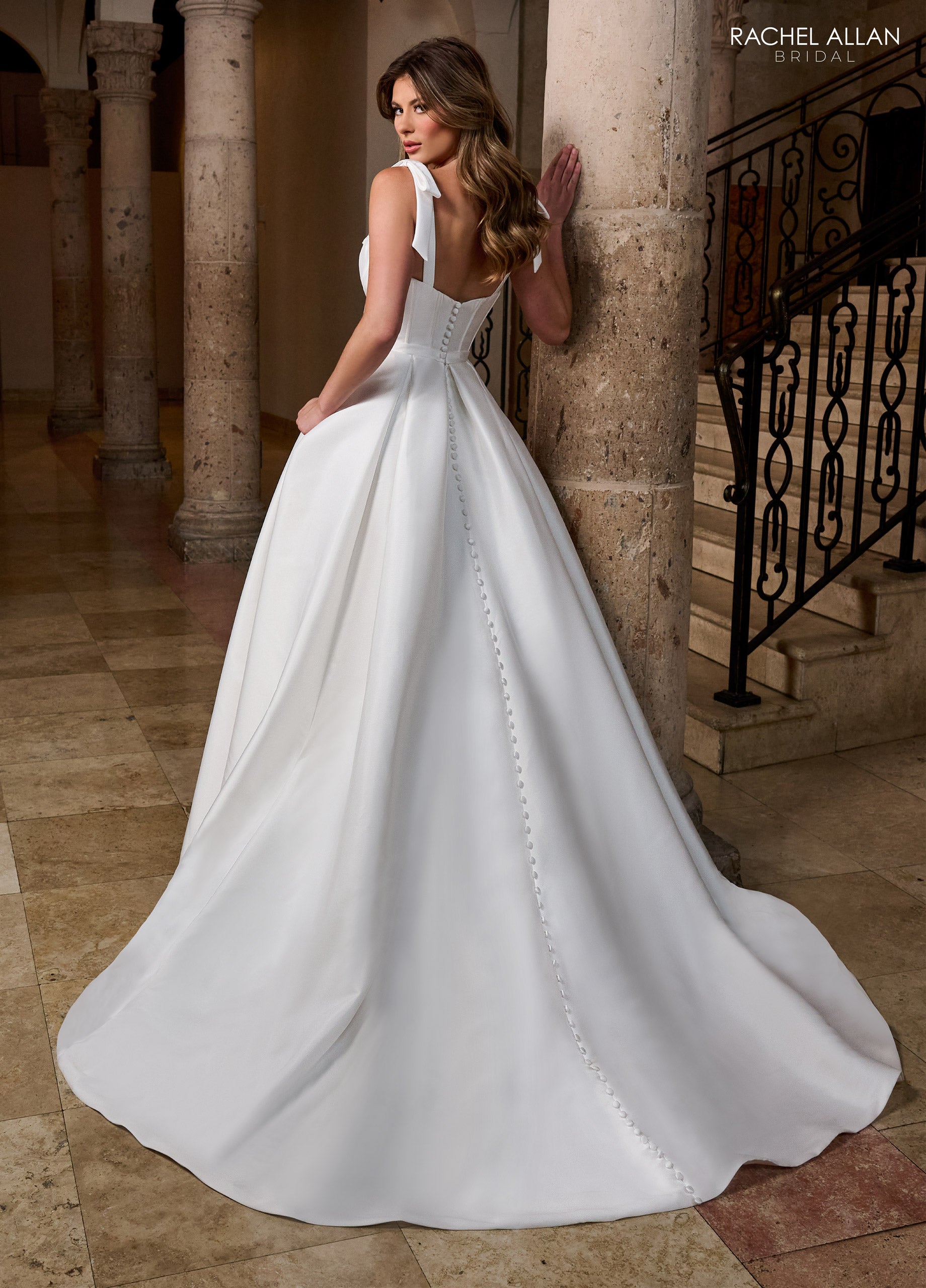 Rachel Allan RB5086 A Line Bridal Long Beaded Wedding Dress