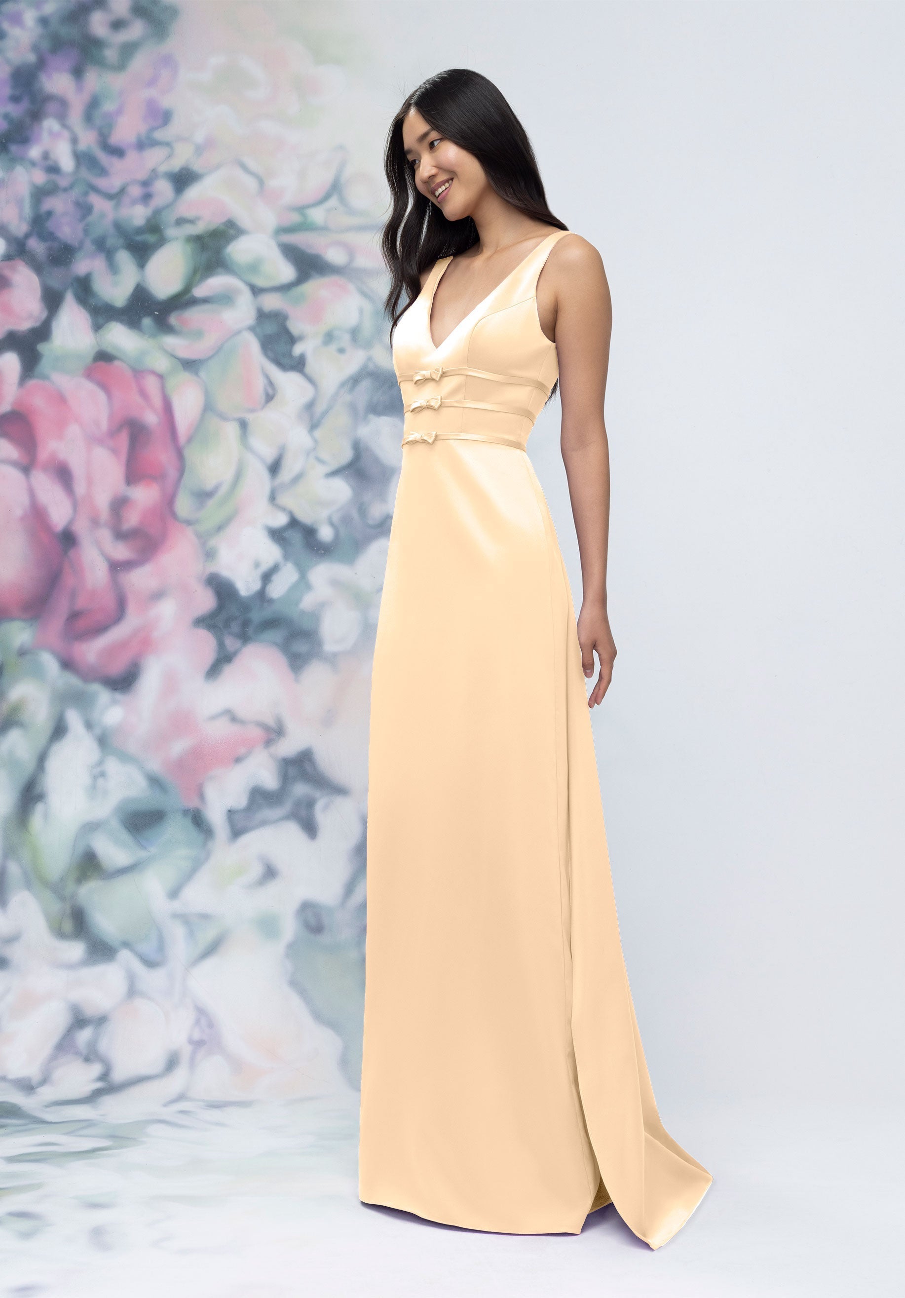 Formal Dresses Long Slit Formal Dress Buttercream-Satin-3030013-Train