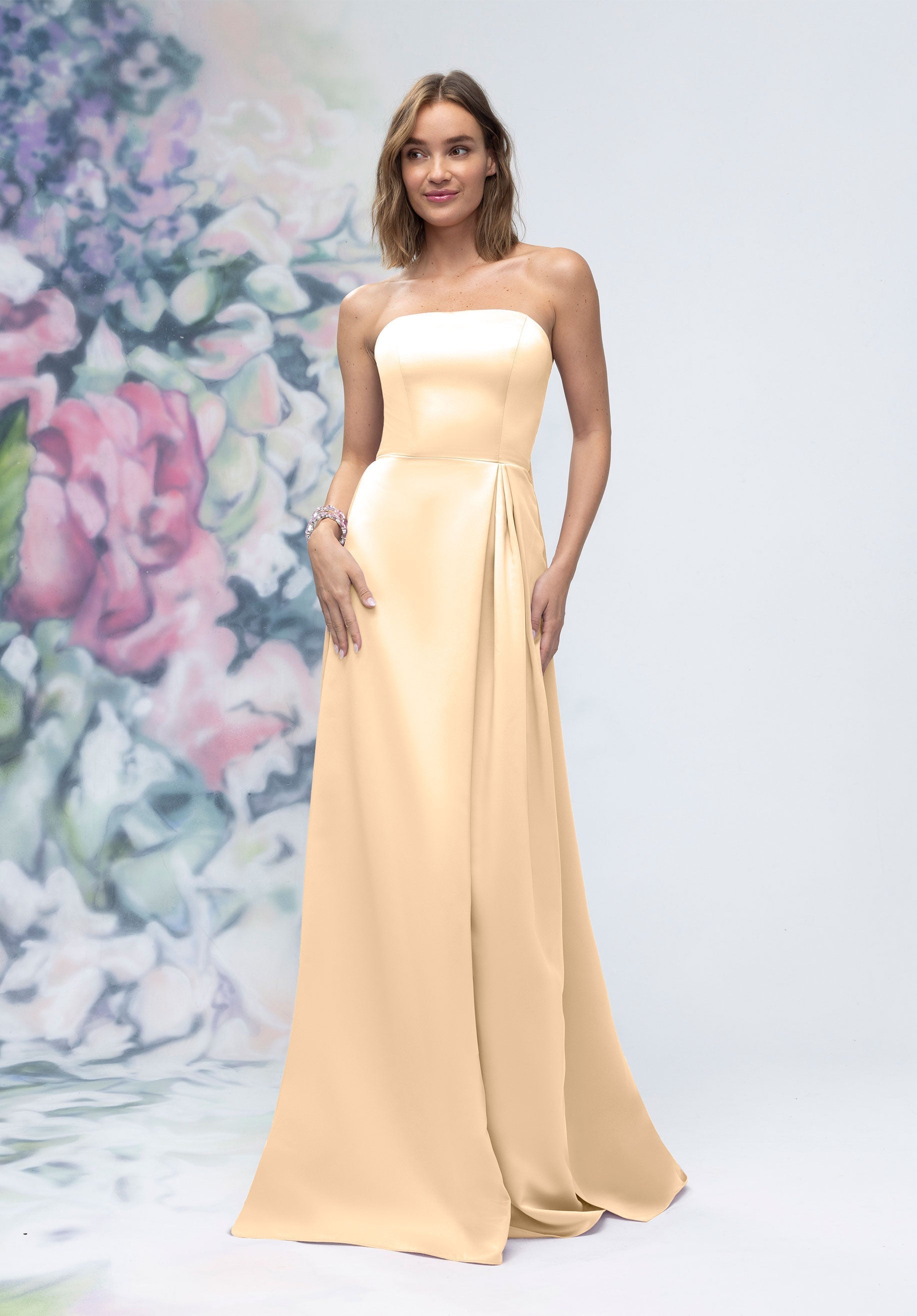 Formal Dresses Evening Long Formal Dress Buttercream-Satin-3030014-Pleated