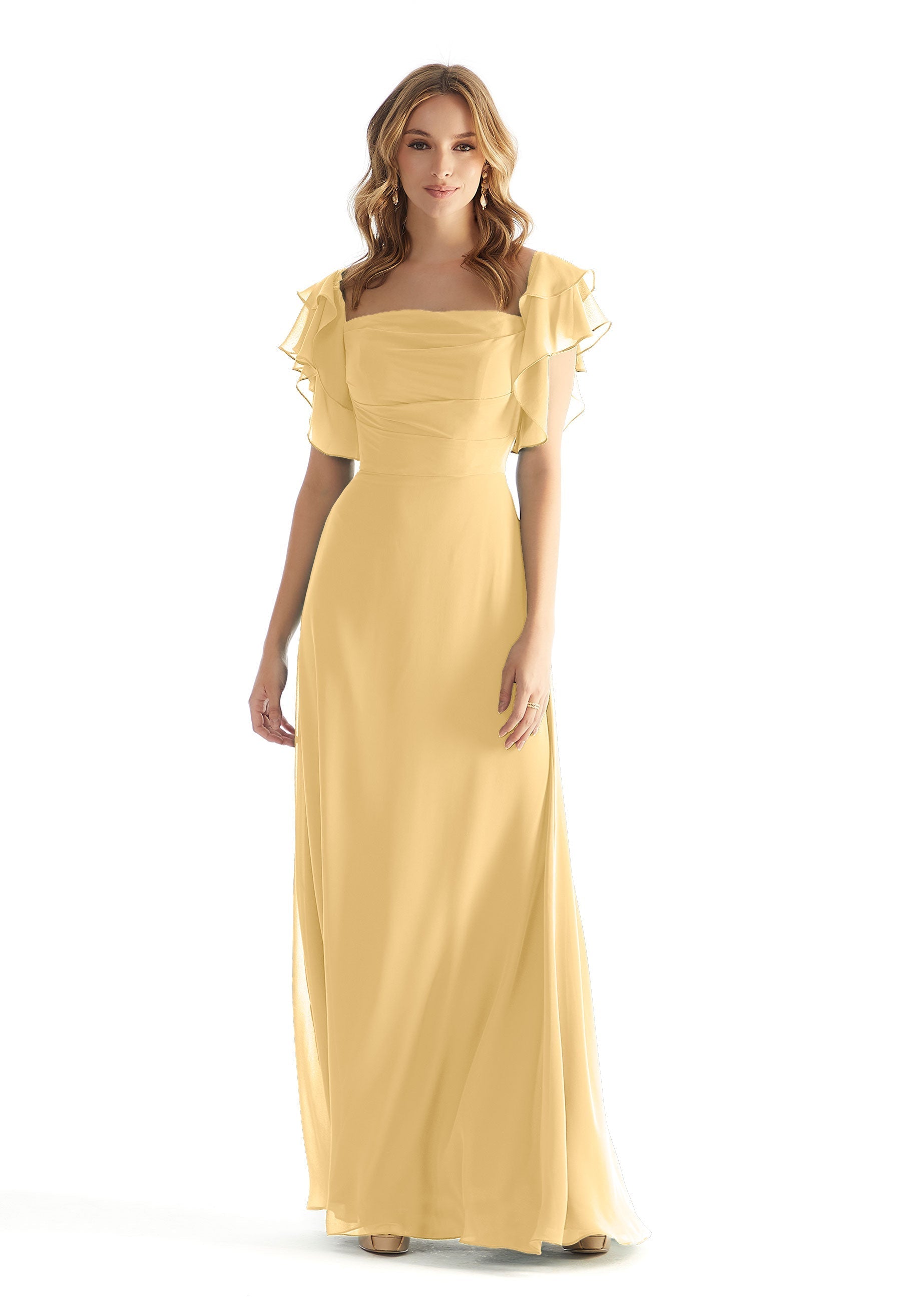 Formal Dresses Ruffle A Line Long Formal Dress Buttercup-Chiffon-31227-Ruffle