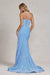 Nox Anabel C1109 Long Spaghetti Strap Fitted Prom Dress