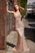Prom Dresses Long Fitted Sequin Beaded Formal Prom Dress Mocha Gold