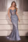 Prom Dresses Long Fitted Sequin Beaded Formal Prom Dress Smoky Blue
