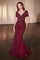 Formal Dresses Long Beaded Fitted Formal Dress Burgundy