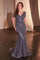 Formal Dresses Long Beaded Fitted Formal Dress Moonlight Grey