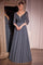 Formal Dresses Long Formal A Line Beaded Evening Dress Indigo Grey