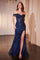 Prom Dresses Off Shoulder Formal Corset Dress Navy Navy