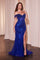 Prom Dresses Off Shoulder Formal Corset Dress Royal Royal