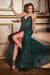 Prom Dresses Long Sequin Strapless Mermaid Dress Emerald