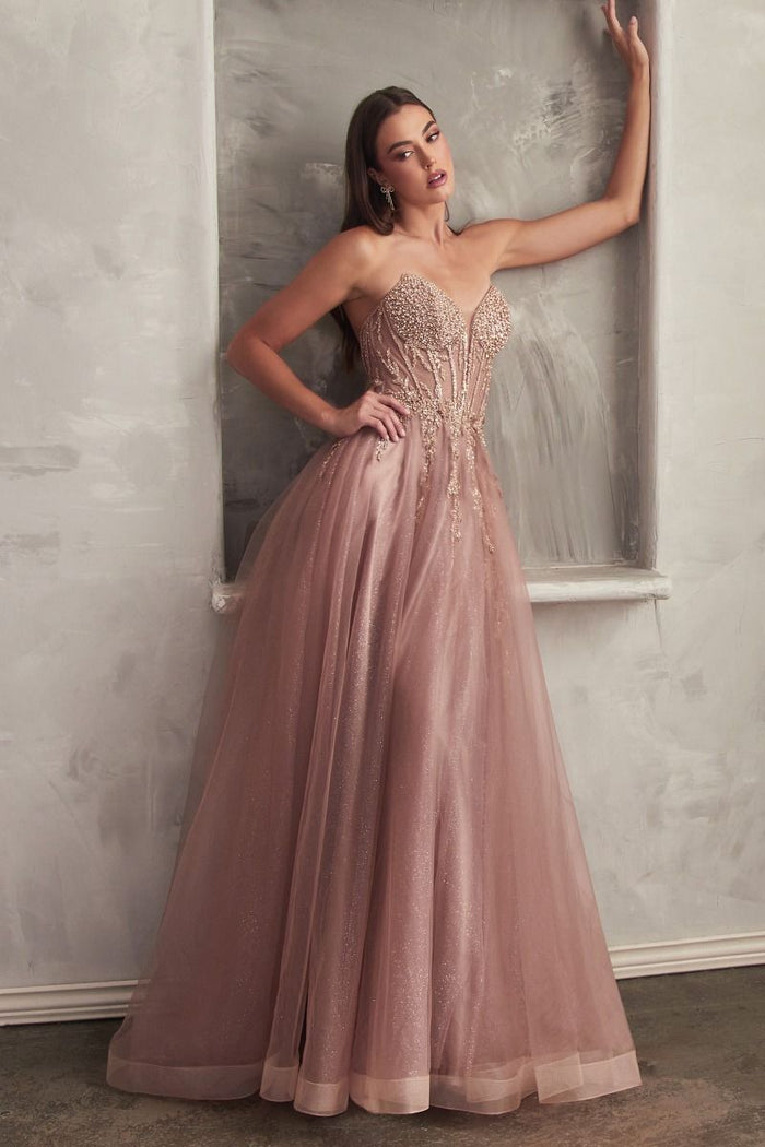 Prom Dresses Long Formal Prom Ball Gown Mocha Gold