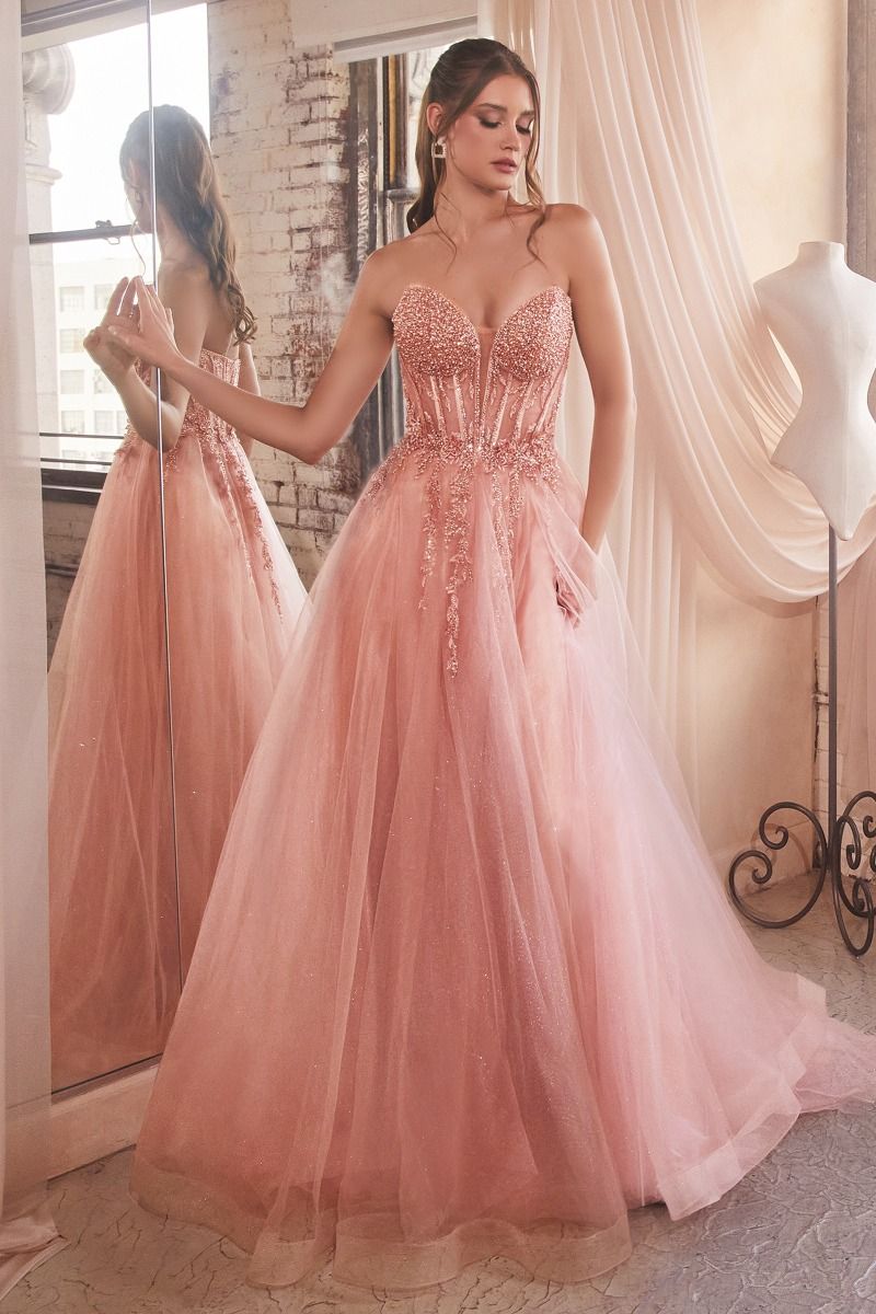 Prom Dresses Long Formal Prom Ball Gown  Rose Gold