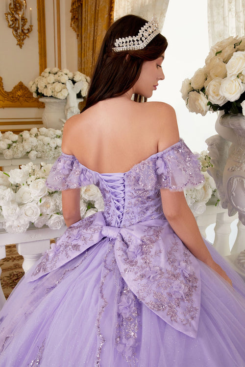Quinceañera V-Neck Ball Gown Dress