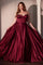 Plus Size Dresses A Line Corset Long Formal Plus Size Dress Burgundy