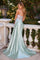Prom Dresses Long Formal Floral Beaded Slit Prom Dress Dusty Rose