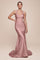 Prom Dresses Long Formal Fitted Slit Prom Dress Dusty Rose
