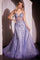 Formal Dresses Long Formal Beaded Sheer Dress Lilac
