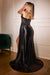 Prom Dresses Long Formal Spaghetti Strap Fitted Prom Dress Black