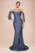 Prom Dresses Long Off Shoulder Prom Dress Smoky Blue Smoky Blue