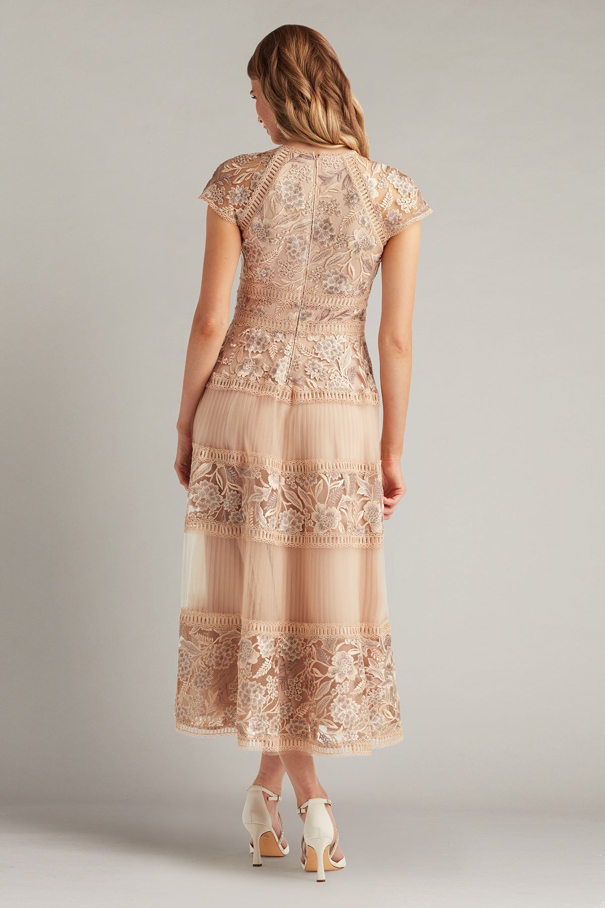 Crew High-Neck Midi Tulle Cocktail A-Line Tadashi Shoji CDP25752MD