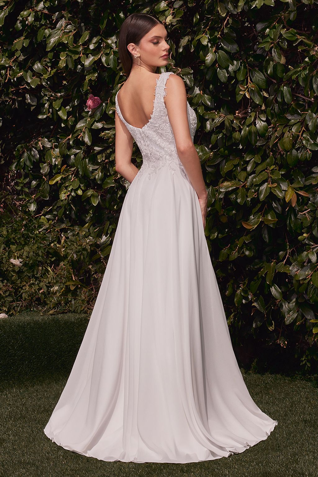 Wedding Dresses Long A Line Bridal Gown Beaded Capelet Wedding Dress Off White
