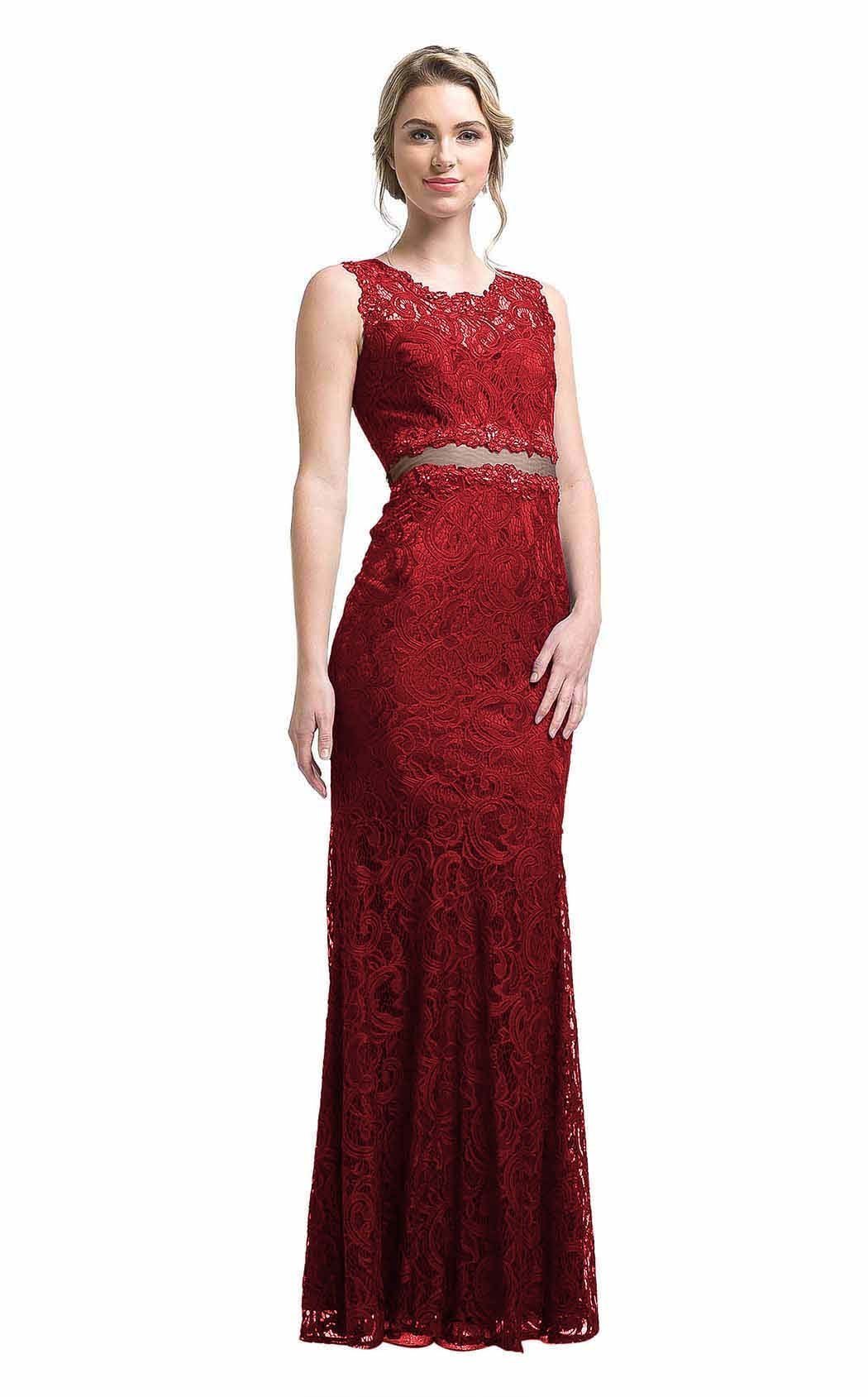 Illusion Floor-Length Lace Evening Mermaid LaDivine CF067L