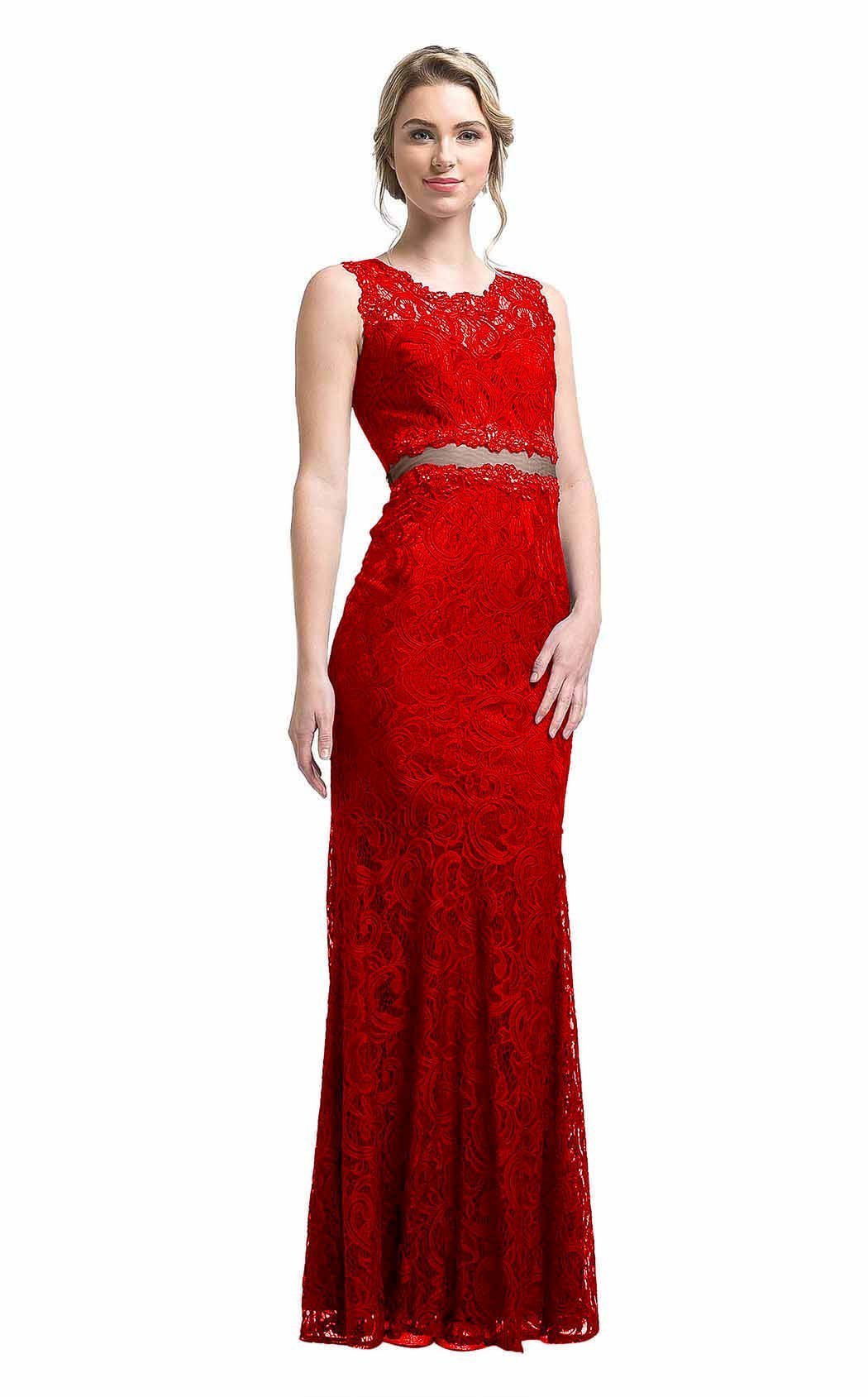 Illusion Floor-Length Lace Evening Mermaid LaDivine CF067L