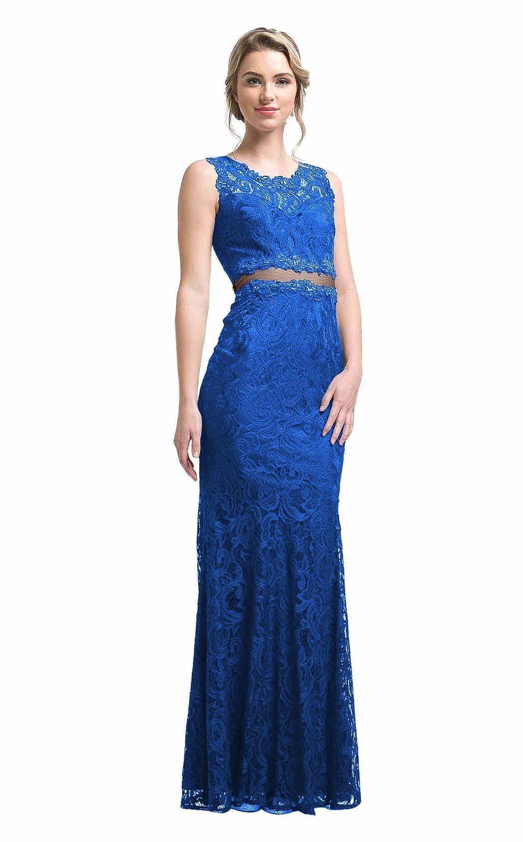 Illusion Floor-Length Lace Evening Mermaid LaDivine CF067L